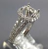 LARGE .75CT DIAMOND 18K WHITE GOLD ROUND HALO 4 PRONG SEMI MOUNT ENGAGEMENT RING