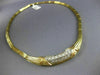 ESTATE WIDE 1.65CT DIAMOND 18KT TRI COLOR GOLD GRADUATING BAMBOO NECKLACE #21430
