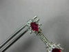 ESTATE 3.62CT DIAMOND & AAA RUBY 14KT WHITE GOLD 3D OVAL FLOWER HANGING EARRINGS