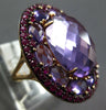 EXTRA LARGE 17.02CT AAA AMETHYST & PINK SAPPHIRE 14K ROSE & BLACK GOLD OVAL RING