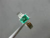ESTATE .97CT DIAMOND & EMERALD 14KT WHITE GOLD ENGAGEMENT RING BEAUTIFUL! #21750