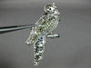 ESTATE EXTRA LARGE 2.50CT MULTI COLOR DIAMOND 18KT WHITE GOLD PARROT BROOCH PIN