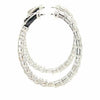 ESTATE LARGE 3.25CT DIAMOND 18KT WHITE GOLD 3D INSIDE OUT HOOP HANGING EARRINGS