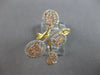 LARGE .75CT DIAMOND 14KT TRI COLOR GOLD 3D CLUSTER MULTI FLOWER CRISS CROSS RING