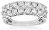 ESTATE WIDE 1.68CT DIAMOND 14KT WHITE GOLD 2 ROW SEMI ETERNITY ANNIVERSARY RING