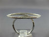 ESTATE LARGE .48CT DIAMOND 18KT WHITE GOLD 3D SIDEWAYS LEAF CRISS CROSS FUN RING
