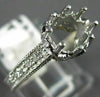 ANTIQUE .60CT DIAMOND 14KT WHITE GOLD FILIGREE SEMI MOUNT ENGAGEMENT RING #14833