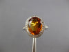 LARGE 3.70CT DIAMOND & AAA CITRINE 14KT WHITE GOLD 3D OVAL HALO ENGAGEMENT RING