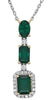 LARGE 2.62CT DIAMOND & AAA EMERALD 18KT 2 TONE GOLD EMERALD CUT & OVAL NECKLACE