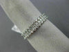 ESTATE .50CT DIAMOND 14KT WHITE GOLD 3D THREE ROW CLASSIC ROUND ANNIVERSARY RING