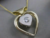 ESTATE .30CT DIAMOND 14K WHITE YELLOW GOLD OPEN 3D HEART SOLITAIRE PENDANT 17532