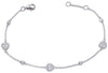 ESTATE .37CT DIAMOND 14K WHITE GOLD HEART SHAPE BY THE YARD LOVE TENNIS BRACELET