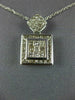 .56CT DIAMOND 14KT WHITE GOLD 3D ROUND & PRINCESS INVISIBLE SQUARE PENDANT #703