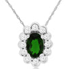 .61CT DIAMOND & AAA RUSSALITE 14KT WHITE GOLD OVAL & ROUND FUN FLOATING PENDANT