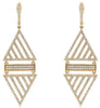 LARGE 1.61CT DIAMOND 18K YELLOW GOLD TRIANGULAR GEOMETRICAL FUN HANGING EARRINGS