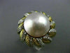 ANTIQUE MASSIVE .35CT DIAMOND 18K TWO TONE GOLD AAA MABE PEARL FLOWER RING 25403