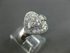 ANTIQUE LARGE .81CT DIAMOND HEART 3D 14KT WHITE GOLD RING SIMPLY BEAUTIFUL 16482
