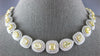 EXTRA LARGE 51.47CT WHITE & CANARY DIAMOND 18KT 2 TONE GOLD DOUBLE HALO NECKLACE