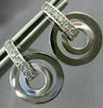 ESTATE .18CT  DIAMOND 14KT WHITE GOLD 3D ETOILE CIRCULAR HANGING EARRINGS #21309