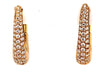 ESTATE .41CT DIAMOND 18KT YELLOW GOLD 3D 3 ROW GRADUATING OVAL HUGGIE EARRINGS