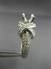WIDE 1.03CT DIAMOND 14K WHITE GOLD 3D HALO PAVE SEMI MOUNT ENGAGEMENT RING #3058