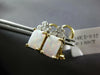 ESTATE 1.72CT DIAMOND & AAA OPAL 14KT 2 TONE GOLD SQUARE FLOWER CLIP ON EARRINGS