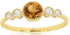 .56CT DIAMOND & AAA CITRINE 14KT YELLOW GOLD 3D ROUND 5 STONE FILIGREE FUN RING