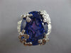 EXTRA LARGE 22.9CT DIAMOND & AAA TANZANITE 18K WHITE GOLD OVAL MULTI FLOWER RING