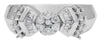 ESTATE .50CT DIAMOND 14KT WHITE GOLD 3D CLUSTER FLOWER FRIENDSHIP LOVE RING