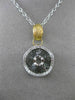 ESTATE .75CT DIAMOND 14KT WHITE & YELLOW GOLD WAVE HANDCRAFTED FLOATING PENDANT