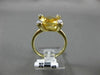 ESTATE LARGE 4.99CT DIAMOND & AAA CITRINE 14K WHTIE GOLD 3D CUSHION CUT FUN RING