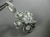 ESTATE LARGE 2.51CT DIAMOND 18KT WHITE GOLD MULTI HEART FLOWER HANGING EARRINGS