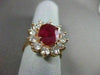ANTIQUE LARGE 5.56CT DIAMOND & AAA RUBY 14K ROSE GOLD CLUSTER OVAL COCKTAIL RING