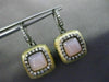 ESTATE .60CT DIAMOND PINK QUARTZ 14K BLACK YELLOW GOLD FILIGREE HANGING EARRINGS