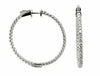 LARGE 2.25CT DIAMOND 14KT WHITE GOLD 3D INSIDE OUT LUCIDA HOOP HANGING EARRINGS