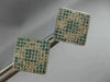 ESTATE 1.0CT WHITE & BLUE DIAMOND 14K WHITE GOLD GEOMETRIC SQUARE EARRINGS 19576