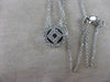 ESTATE DIAMOND 18K WHITE GOLD SQUARE IN CIRCLE PENDANT 11MM F/G VVS CHAIN #11343