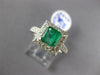 LARGE 1.55CT DIAMOND & AAA EMERALD 14K WHITE GOLD SQUARE & ROUND ENGAGEMENT RING