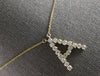 ESTATE LARGE 1.09CT DIAMOND 14KT YELLOW GOLD 3D CLASSIC A INITIAL FUN NECKLACE