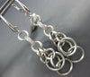 LARGE .18CT DIAMOND 18KT WHITE GOLD 3D MATTE & SHINY CIRCULAR HANGING EARRINGS