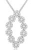 .74CT DIAMOND 14KT WHITE GOLD MULTI FLOWER LEAF OPEN MARQUISE SHAPE FUN PENDANT