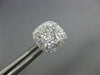 ESTATE LARGE 1.83CT DIAMOND 18KT WHITE GOLD 3D CLUSTER SQUARE HALO STUD EARRINGS