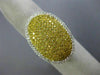 EXTRA LARGE 2.21CT WHITE & INTENSE YELLOW DIAMOND 18K 2TONE GOLD MICRO PAVE RING