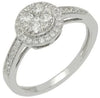 ESTATE .50CT DIAMOND 14KT WHITE GOLD ROUND HALO CLUSTER SEMI ETERNITY LOVE RING