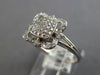 ESTATE .24CT DIAMOND 14KT WHITE GOLD 3D CLUSTER FLOWER SQUARE FRIENDSHIP RING