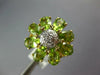 ESTATE WIDE 3.90CT DIAMOND & AAA PERIDOT 14KT TWO TONE GOLD 3D FLOWER FUN RING