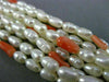 ESTATE LONG 14K YELLOW GOLD & SILVER AAA CORAL & FRESHWATER PEARL NECKLACE 25364