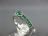 ESTATE .82CT DIAMOND & AAA EMERALD 14KT WHITE GOLD 3D ROUND SQUARE HALO FUN RING