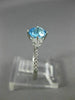 ESTATE .90CT DIAMOND & AAA CUSHION CUT BLUE TOPAZ 14KT WHITE GOLD FUN LOVE  RING