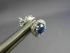 ESTATE 1.18CT DIAMOND & AAA SAPPHIRE 18KT WHITE GOLD 3D ROUND HALO STUD EARRINGS